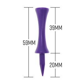 ECADDIE Purple 59mm Plastic Castle Golf Tees (100 Pack)