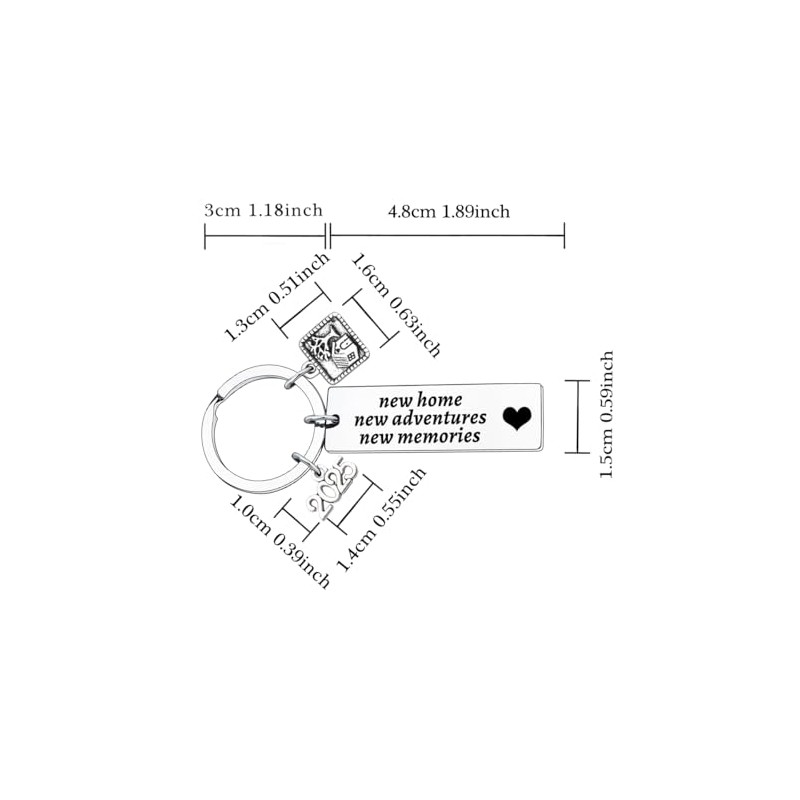 Nfyxcaz 2PCs New Home Keychain 2025 Housewarming Gift for New