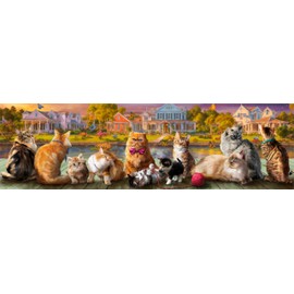 Buffalo Games - Panoramic Series - Cats - 750 Piece Jigsaw Puzzle for Adults - Challenging Puzzle Perfect for Game Nights - Finished Size is 38.25 x 11.25