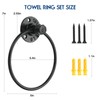 Industrial Towel Ring Rustic Pipe Hand Towel Holder Wall Mounted