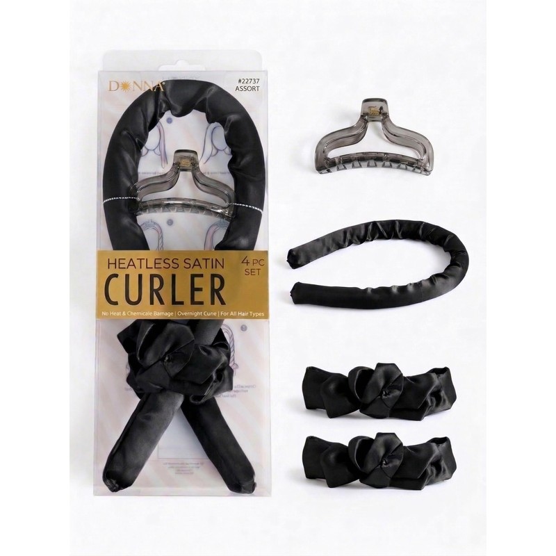 DONNA Set de rizadores de cabello de satén sin calor,
