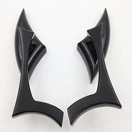 XKH- Motorcycle Black Spear Blade Mini Mirrors Compatible with Sportster Dyna Softail [B00Y5N3BVS]