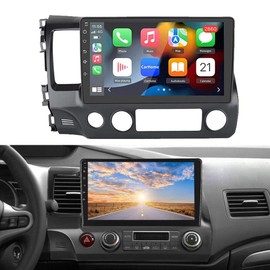 10.1 Inch Android 13 Car Stereo Radio for Honda Civic 2006-2011 Double Din HD Touch with Wireless Carplay Android Auto Bluetooth Car Radio GPS WiFi FM RDS Backup Camera External Mic - 2+32GB (2+32G)