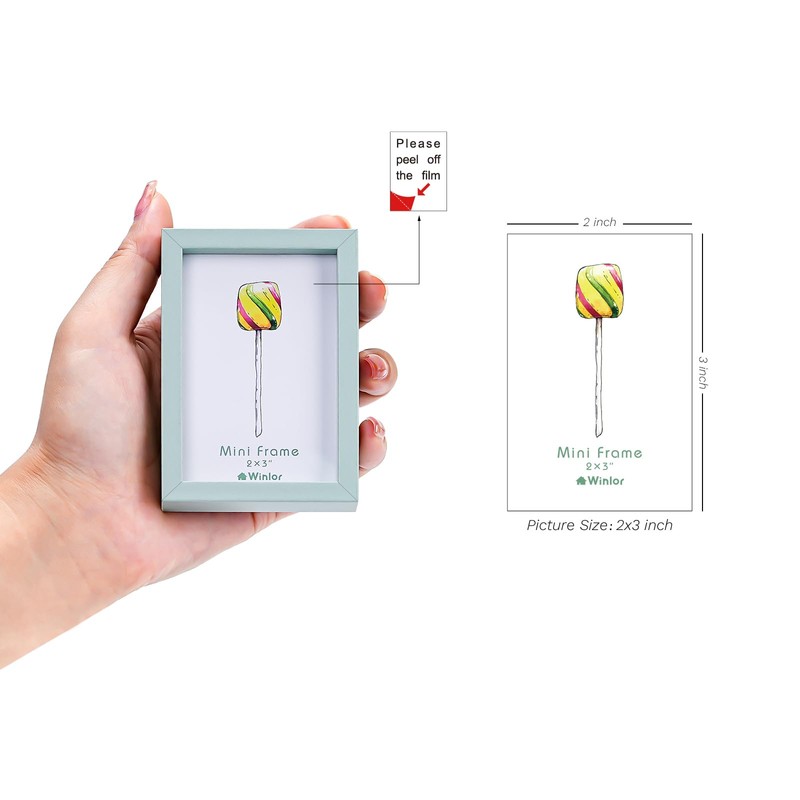 Winlor PF11G 2x3" Mini Magnet Photo Frame - Green (6