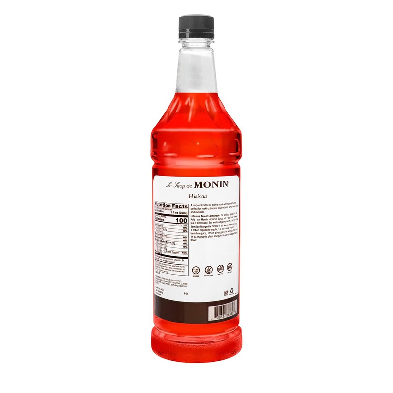 Monin - Hibiscus Syrup, Unique Floral Flavor, Great for Cocktails,