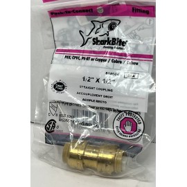 SharkBite 🔥SHARK BITE - PLUMBING - 1/2" x 1/2" STRAIGHT COUPLING -PUSH-TO-CONNECT FITTING