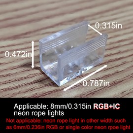 MOLIONS Neon Rope Light Mounting Brackets, Clear Fixing Clips with Screws and Nail-Free Glue, for 8x16mm RGB+IC LED Rope Light, Neon Signs DIY(50Clips, 50Screws)