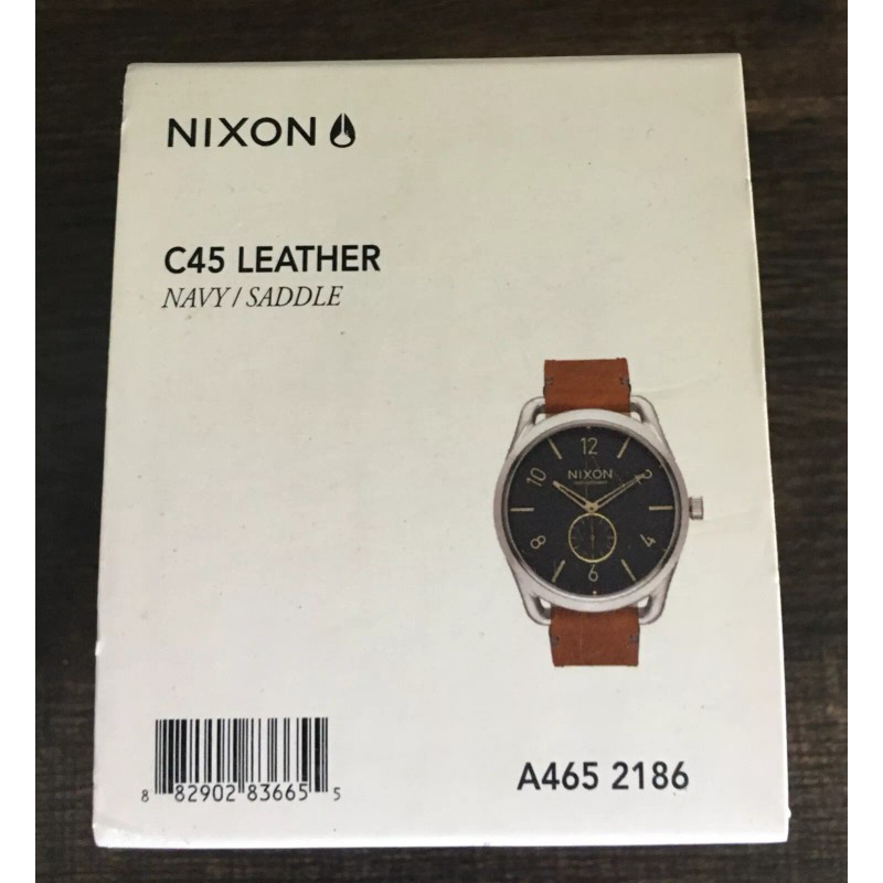Nixon C45 Watch, Silver & Leather, 42mm, Water Resistant, A465