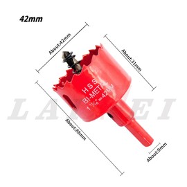 Laiwei Bi-Metal Hole Saw Drill, HSS Hole Cutter with Mandrel for Wood and Metal (42 mm)