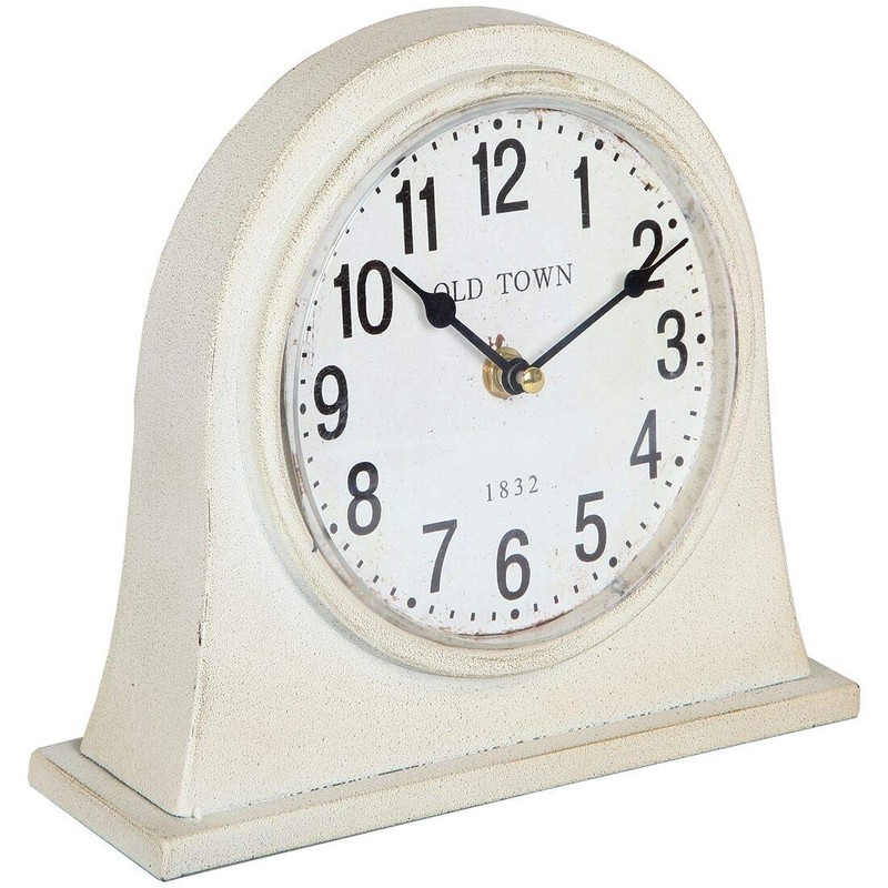 Lily's Home Antique Inspired Farmhouse Desk Or Mantel Clock, Battery