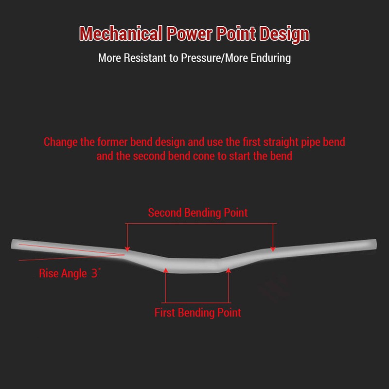 31.8MM Mountain Bike Handlebar Aluminum Alloy Bicycle Riser Handlebar 30MM