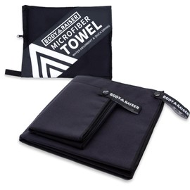 BODYRAISER Mftowel3T Quick Drying Towel, Absorbent Towel, Set of 2 Sizes, Black, Microfiber, Bath Towel, Face Towel, Sports Towel, Hand Towel, Body Towel, Golf, Car Wash, Bath, Sauna, Travel, Outdoor