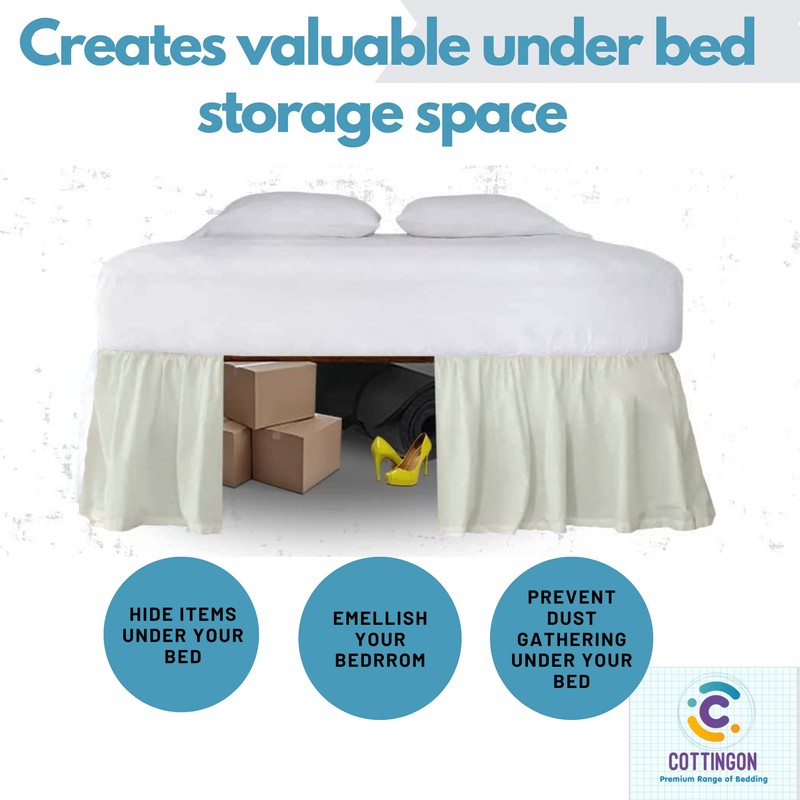 Ruffled Bed Skirt with Split Corners-Dust Ruffle - 14" Drop