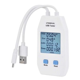 Ziiyoilh 2X USB Tester, LCD USB Tester Detector Voltmeter Ammeter Digital Power Capacity Tester Meter(UT658 Dual)