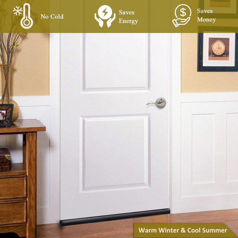 Door Draft Excluder Black Draft Excluder for Doors Adjustable Double