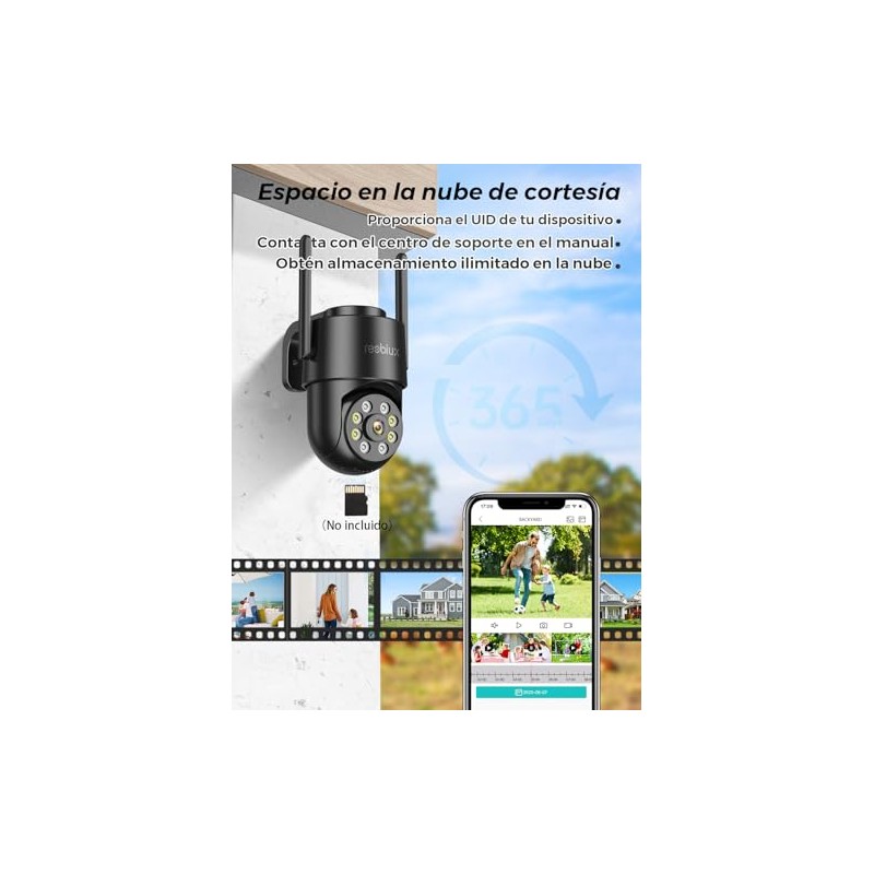 Reobiux 4MP WiFi Camara de Seguridad Exterior/Interior