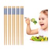 LOROTOCO 7inch Short kids Bamboo Chopsticks 5 Pairs Reusable Wooden