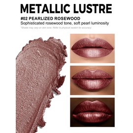 Anglicolor Lápiz Labial Nude Brillo MetáLico,Labiales Super Lustrous,Nude Lipstick Labios De Sculpted Craft Hidratante,Fórmula Cremosa Ligera y Suave para Labios Hidratados, No Pegajoso (02 PEARLIZED ROSEWOOD)