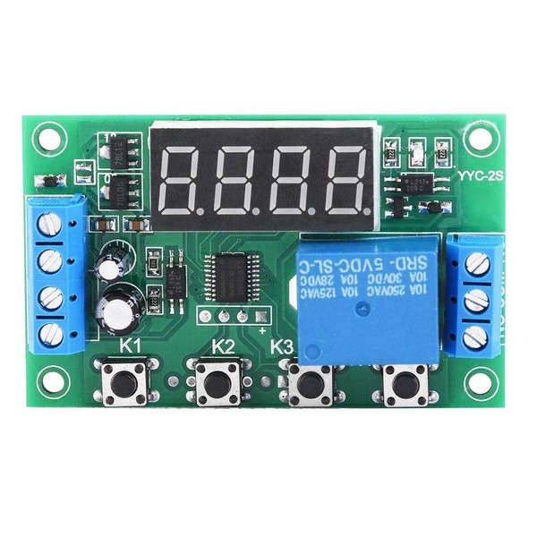 Hilitand Time Delay Module LED Display Adjustable Timer Relay Time Delay Input/Output Module Automation Control Switch Module (5V)