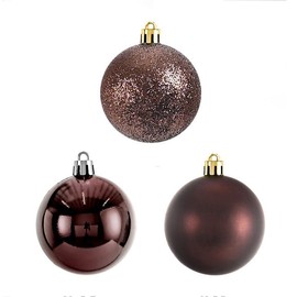YYCRAFT 34ct Christmas Ball Ornaments 4CM for Xmas Tree Christmas Decorations Shatterproof Hooks Included (Brown, S)