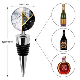 Soleebee 3 Pack Decorative Wine Stoppers, Wine Bottle Stopper with Beautiful Art Glass，Beverage Bottle Stoppers For Gifts, Bar, Holiday Party, Wedding (Style G)
