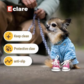 Pet Sports Dog Shoes, Puppy Canvas Sports Shoes, Non Slip Casual Shoes, Outdoor Adventure Non Slip Boots, and Sports hot Road Protection Dog and cat paw Protective Covers, 4PCS (Pink, 1#)