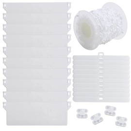 HO2NLE Pack of 10 Slat Curtain Weight Plate for Vertical Blinds Slat Curtain Fabric Slats Weights Replacement Parts Width 127 mm with 10 m Blind Chain, 10 Base Plates, 4 Connectors