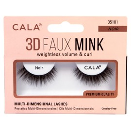 CALA - "3D Faux Mink" pestañas postizas ultraligeras y multidimensionales (1 par, NOIR)