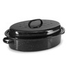 Eternal Living Granite Roasting Pans, Black (15" Oval Roaster Pan