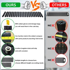 Tire Traction Mat, Portable Emergency Devices for Snow, Ice, Mud, and Sand Used to Car, Truck, Van or Fleet Vehicle