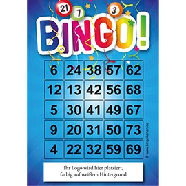 DiPrint Pack of 100 Individual Bingo Cards with Logo (Motif 1)