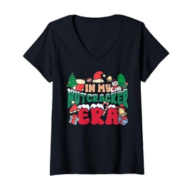 Womens Christmas In My Nutcracker Era Toy Soldier Costume Xmas V-Neck T-Shirt