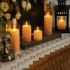 Homemory Amber Flickering Flameless Candles, Battery Operated Acrylic LED Pillar