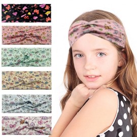 Yumi Kids' Cartoon Crossover Floral Sports Headband (Korean Instagram Style) Free Size/6 White 15ea