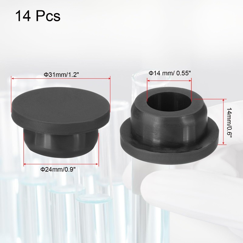 PATIKIL Silicone Rubber Plug, 14 Pcs Soft Flexible Solid Rubber
