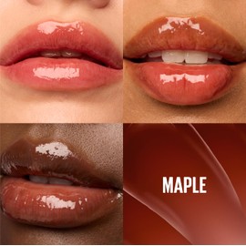 MAYBELLINE Lifter Gloss, Hydrating Honey'd Lip Gloss with Hyaluronic Acid, High Shine for Plumper Looking Lips, Maple, 1 Count