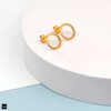 Amberta Women 925 Sterling Silver Minimalist Stud Earrings: Gold Plated