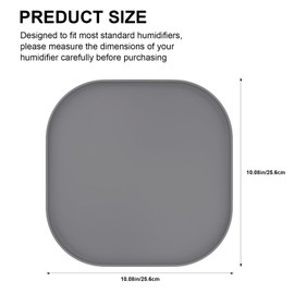 Silicone Humidifiers Drip Tray for LEVOIT, Dreo, ASAKUKI, Homvana Humidifiers, 10''x10'' Non-Slip & Leak-Proof Silicone Mat, Prevent Water Leakage and Protect Floor Surface (Grey)