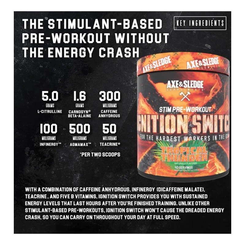 Stim Pre Workout Ignition Switch Axe & Sledge 40 Srv