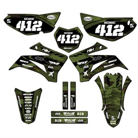 2008-2025 TTR 125 Apache Green Senge Graphics Complete Kit with Rider I.D. Compatible with Yamaha