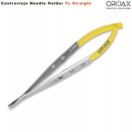 OROAX Dental Surgical Castroviejo Needle Holder Micro Suture TC Tip Straight 14 cm