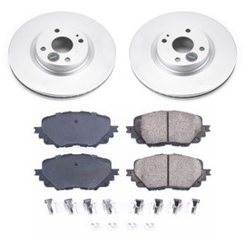 Power Stop CRK7358 Coated Brake Rotor and Ceramic Brake Pads- Front For Fiat 124 Spider 2017-2020, Mazda MX-5 Miata 2016-2022 [Model Specific]