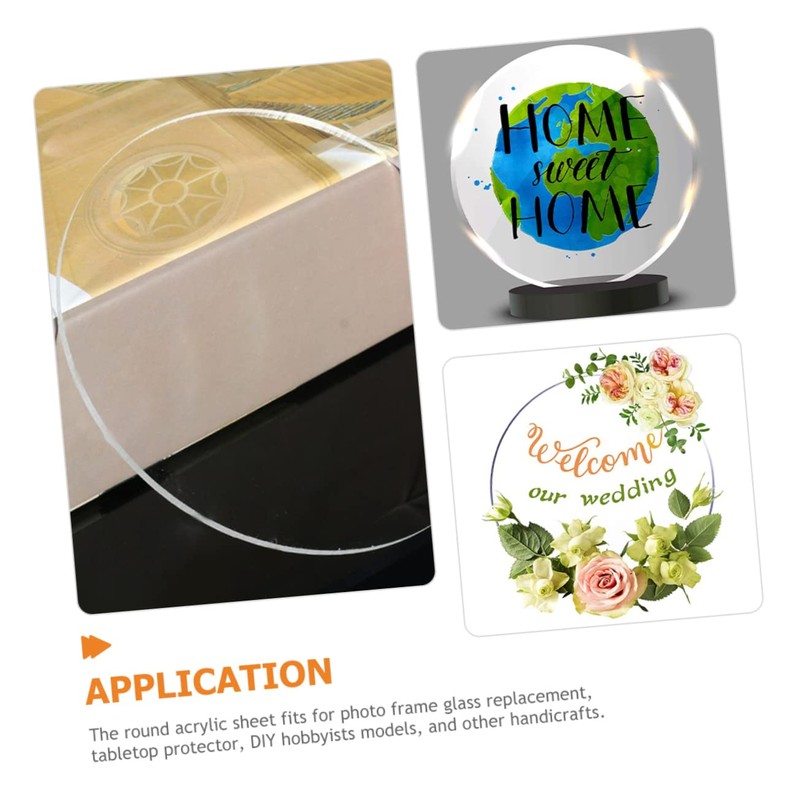 jojofuny Transparent Acrylic Round Disc Clear Acrylic Sheet for DIY