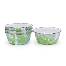 Golden Rabbit Enamelware - Set of 4-3cup Salad Bowls (Modern Monet)