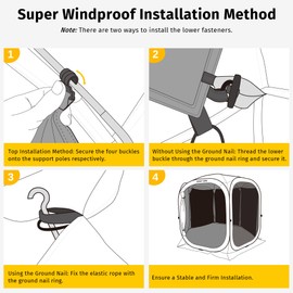 EAST OAK Sun Shade Sail Canopy Cover for EAST OAK Screen House & Pop-Up Tent 12 x 12 FT, Sun Protection, UPF 50+, 210D Oxford Silver-Coated Fabric, 75" x 63", Pack of 3 (Not Include Tent)
