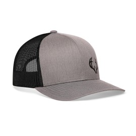 HAKA Buck Antler Embroidered Trucker Hat, Outdoor Hat for Men & Women, Adjustable Baseball Cap, Mesh Snapback, Golf Hat (Grey/Black)
