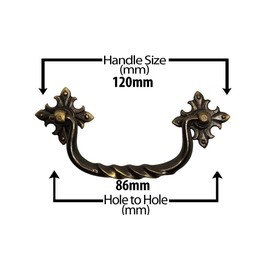 Universal Hardware Brass Solid Vintage Cabinet Handle Drawer Drop Swan Neck Handles Old Brass 415