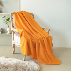 CAI TENG Fleece Throw Blanket Bulk 6 Pack Kids Blankets Throws Soft Lightweight Cozy Polar Fleece50 x 60 Solid Pet-Friendly Bed Sofa Couch Fleece Fabric Travel Wedding Gift Outdoor Orange