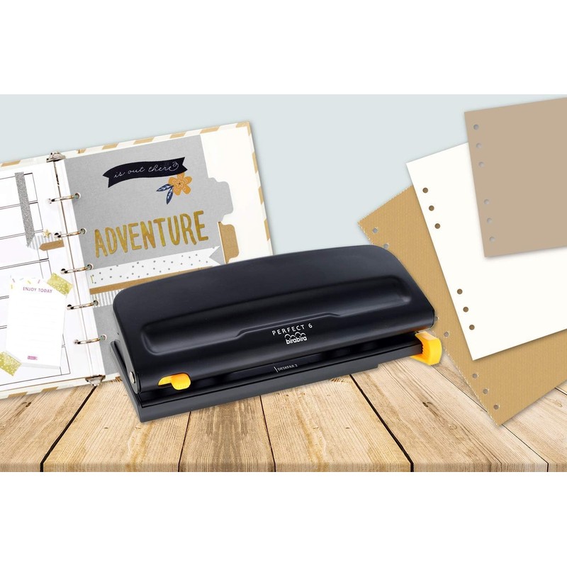 (Black) - Bira Craft Adjustable 6 Hole Punch, Black, 8