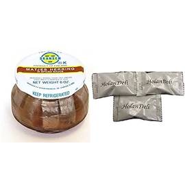 (Pack of 2) Matjes Herring Tidbits by Skansen (6 ounce). Includes HolanDeli Chocolate Mints.